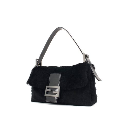 borse donna fendi fab pelle nero|Baguette .